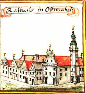Rathaus in Ottmachau - Ratusz, widok oglny